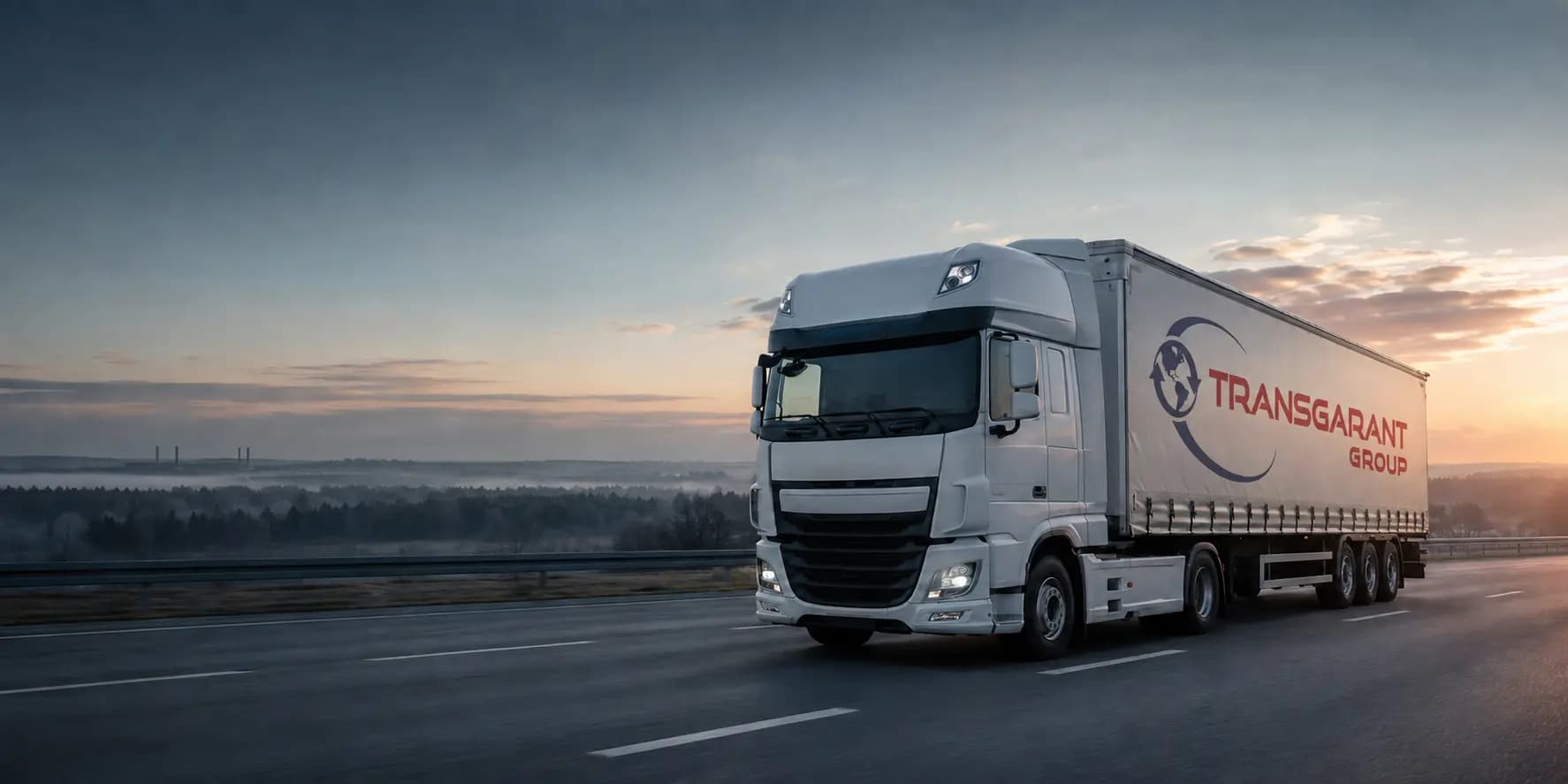 Lkw der TRANSGARANT GROUP auf einer internationalen Route